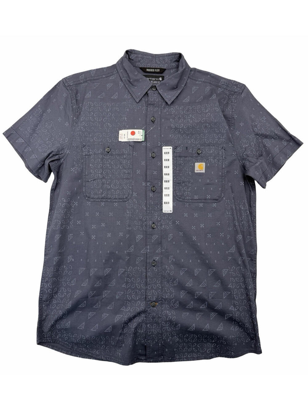 Carhartt Men's Rugged Flex Relaxed Fit Lightweight Button-Up Shirt Blue Size M
